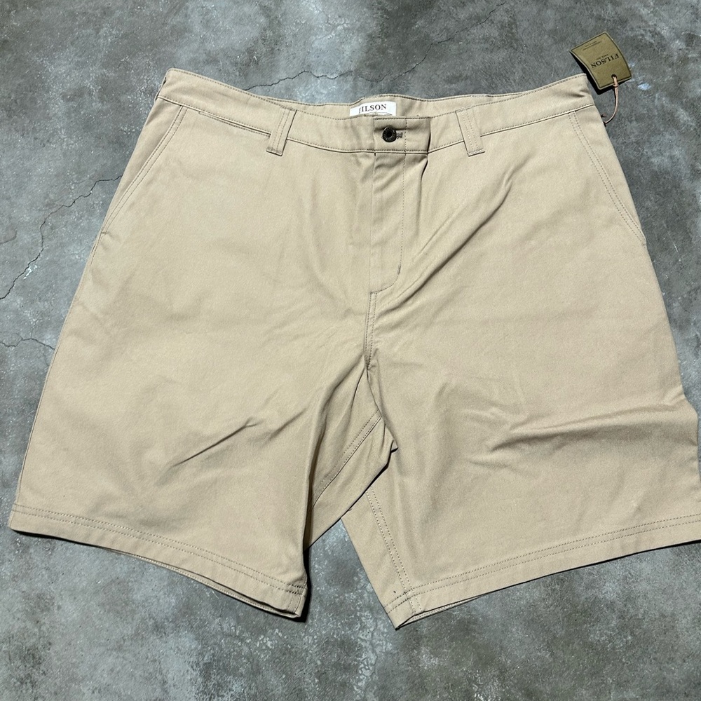 NWT Filson Dry Shelter Cloth Shorts Carmel Mens Size 42 Outdoor Hiking
